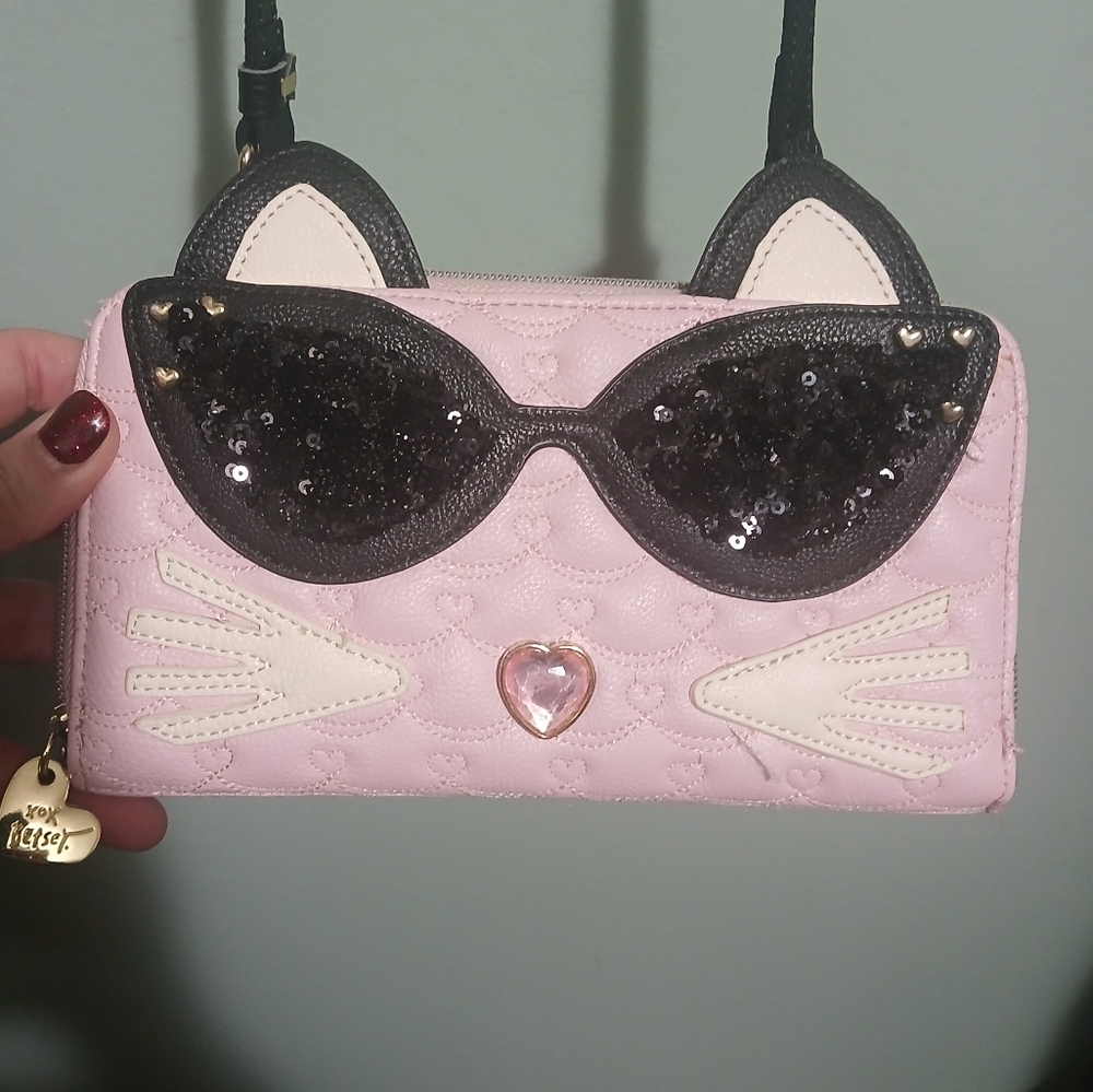 NWOT Betsey Johnson Kitty Wallet Crossbody